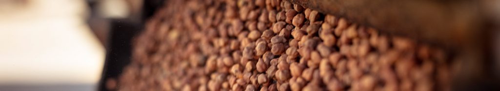 A delivery of Organic Desi Chickpeas arrives at the mill