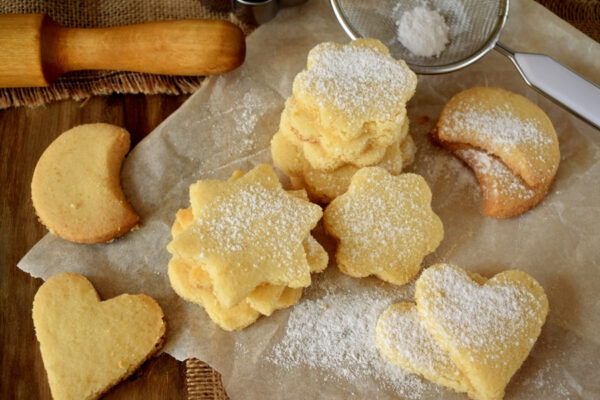 Fancy shaped ginger shortbread