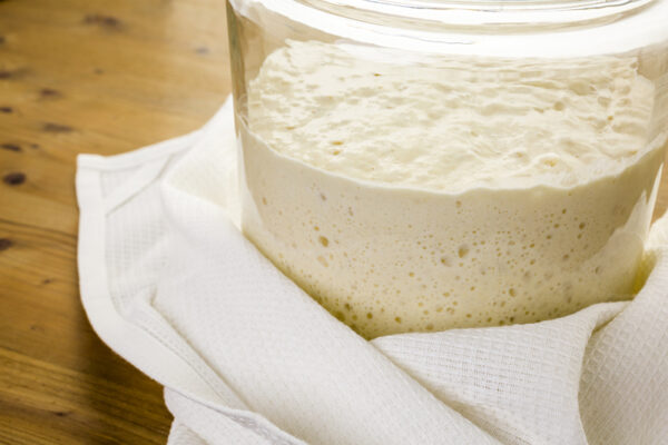 Sourdough starter in a jar