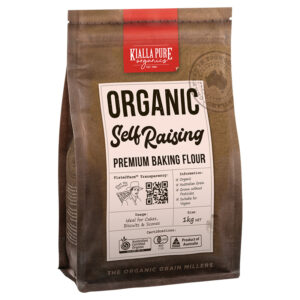 Kialla Pure Organic Self-Raising Flour is ideal for cakes and biscuits.